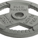 HulkFit 1-inch Iron Plate for Strength Training, Weightlifting, Single (35 Pounds), Silver