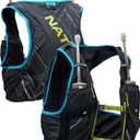 Nathan Men's Pinnacle Race Vest 4L Hydration Pack, Two 20 oz Soft Flasks, Running, Hiking, Water-Resistant, Moisture Wicking, Adjustable Straps (Black / Finish Lime)