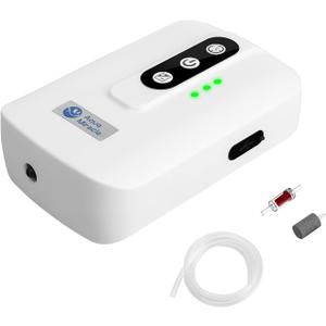 AquaMiracle Lithium Battery Powered Portable Aquarium Air Pump for Fish Tank, USB Rechargeable Aquarium Bubbler Aerator for Outdoor Fishing, Power Outages and Emergency
