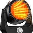 1500W PTC Ceramic Outdoor Electric Heater, 250Sq.ft 1S Heating, 4 Modes, 100° Vertical & Horizontal 3D Swing Patio Heaters for Outdoor Use, Tip-over&Overheat Table Top Heaters for Indoor Use Garage