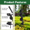 ALL-CARB Auger Drill Bit 6 x 31.5 Inch Garden Spiral Drill Bit Earth Auger Bit Post or Umbrella Hole Digger with 3/4 Shaft