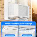 Air Conditioner Covers for Outside Window Units: Mesh Cover for Midea U Shaped AC 8000BTU 10000BTU 12000BTU, Waterproof Breathable PVC AC Cover, Anti-Leaf, Easy Air Flow, 20"x12.6"x13", White