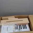 37 Keys Kids Keyboard Piano, Kids Piano Wood Toy with Stool, DIY Stickers, Song Book, Cover, Education Musical Instruments for Girls and Boys Ages 3+ (Blue)