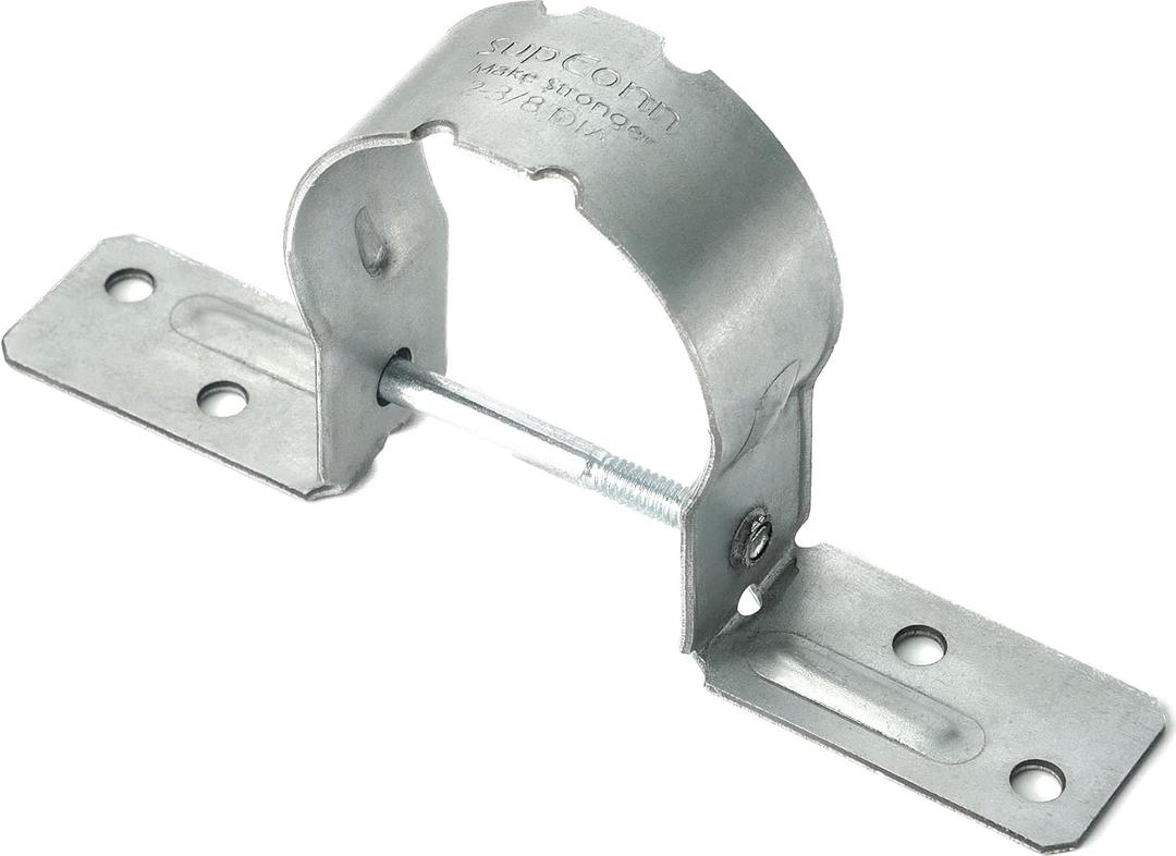 2-3/8" Fence Brackets(24Pcs),Galvanized Pipe Grip Tie,Steel to Wood Fence Bracket,Dock Side Pipe Holder,Metal Brackets for Metal Posts (No Include Screws)