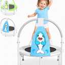 ZCMHAXJ 36" Toddler Trampoline, 3FT ASTM Certified Foldable Mini Trampoline for Kids with Animal Pattern, Kids Trampolines Indoor with Foam Handle, Gifts for Boys&Girls