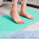 Anti-Slip Bathtub Shower mat, 39.3×15.7 inch（Approximately 100 × 40cm） Soft Oversized Machine Washable Non-Slip Bathtub mat with Drainage Holes, Bathroom Floor Suction Cup.（1-Opaque Mars Green）