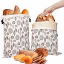 OHIYO Reusable Beeswax Bread Bags for Freezer & Refrigerator, 17"13" Natural Beeswax-Lined Cotton Storage Bags Airtight Freshness Keeper for Homemade, Bakery Essentials (2 Pack)