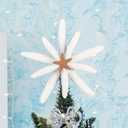 Christmas Starfish Tree Topper 9 Inch Beach Tree Topper Coastal Christmas Ornaments Rustic Treetop Holiday Decoration for Sea Beach Themed Xmas Home Decor(White and Orange)