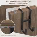 FYY 2 Packs Over The Door Hooks, Double Sided Door Hanger Hook - Heavy Duty No Drill Wall Hooks for Hanging Coats, Towels, Bags, Kitchen Closet Fits Most Doors Up to 1-7/8" Thickness (5.12" L, Black)