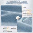 Blue Linen Pleated Curtains 108 Inch Long for Living Room Bedroom 2 Panel Light Filtering Privacy Semi Sheer Window Curtain Modern Farmhouse Coastal Decor Back Tab Clip Rings Drape for Large Window