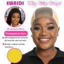 Lace Wig Grip Cap for Women 4x5 Transparent Lace Front Wig Cap with Gripper Headband to Keep Wig In Place Adjustable Lace Wig Gripper Make Your Wigs Gluless (Brown and Nude, Small)