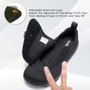 OrthoComfoot Men's Orthopedic Diabetic Extra Wide Walking Shoes: Comfortable Arch Support Slip-On Loafers for Plantar Fasciitis, Adjustable Easy Top Orthotic Shoes for Foot and Heel Pain Relief (K1-black)