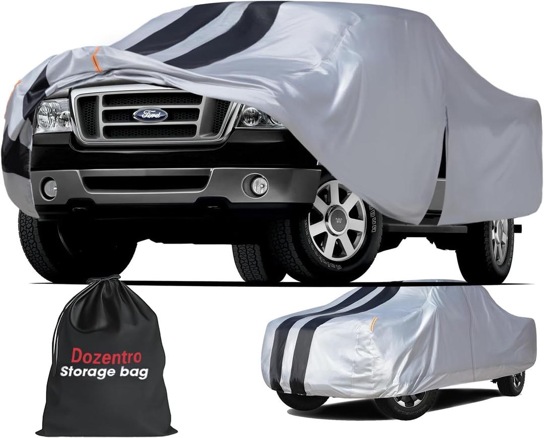 Ford F-150 Truck Cover Custom Fit 2008-2026 SuperCrew Cab Short Bed(5.5'-6.5') with Door Zipper, 12 Layer Pickup Truck Cover Waterproof All Weather, Car Tarp for Wind Dust Sun etc Protection.