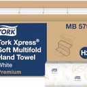 Tork Soft Xpress Multifold Paper Hand Towels White, H2 System Compatible 9 Packs X 135 Towels Each (MB579)