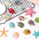 10Pcs Crystal Turtle Figurine Set Sea Turtle Resin Decor Healing Crystal Animal Statues for Home, Office, Fish Tank, Desk, Shelf