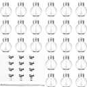 Sdfsdf 24 Pieces Christmas Booze Balls Fillable Booze Tree Ornaments Clear Plastic Round Christmas Ornaments Pendant Ball with Stickers for Holiday Wedding Party Decor, Silver