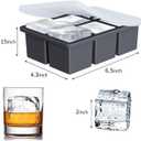 Large Ice Cube Tray for Whiskey: FDDBI Silicone Ice Cube Trays with Lid - 2Pack Big Square Old Fashioned Ice Cube Maker for Cocktail - 2inch Huge Cubed Ice Trays for Whisky