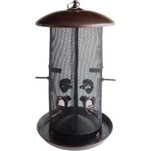More Birds Giant Combo Screen Bird Feeder, Dual Seed Compartments, 10 Feeding Ports, 11 lb Bird Seed Capacity