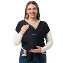 Momcozy Baby Wrap Carrier, Easy to Wear Infant Carrier Slings, Lightweight Hands Free Baby Sling, Adjustable Baby Carriers for Newborn to Toddler 8-35 lbs XXS-XXL, Black