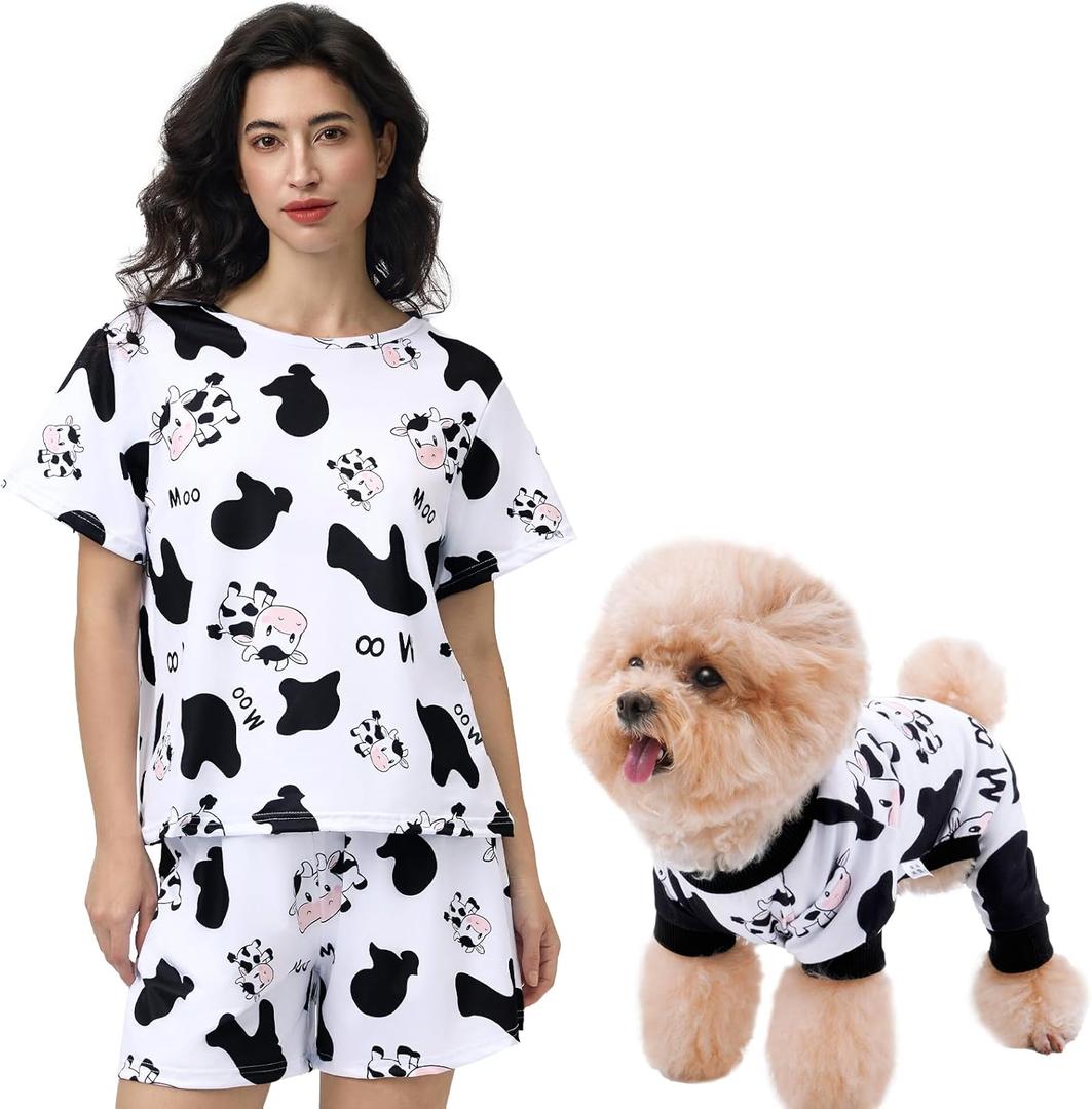 XPUDAC Matching Dog and Owner Clothes Dog Pajamas for Small Medium Dogs Stretchable Pet Onesies, Owner and Doggie Pjs are Sold Separately, 2XL