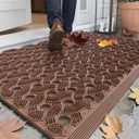 Color&Geometry Super Heavyweight TPE Stormproof Welcome Mat Outdoor, Eco-Friendly Materials Odor-Free Door Mat with Connectors & Non-Slip, All Weather Outside Entrance Barefoot Friendly, 24"x36" Brown