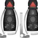 Key Fob Replacement for 1997-2014 Mercedes Benz C CL E GL ML R S Class/ 97-14 Sprinter 300 SL Series Car Keyless Entry Remote Control, IYZ3312 IYZDC, 4 Buttons, 2Pcs