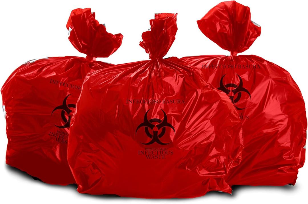 Oakridge Heavy Duty 40 Gallon Biohazard Waste Disposal Bags (Roll of 10) - Professional Grade