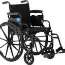 Medline 18 Foldable K4 Wheelchair with Swing-Back Desk-Length Arms & Swing-Away Footrests, 300 lbs. Capacity, Transport Chair for Adults & Seniors