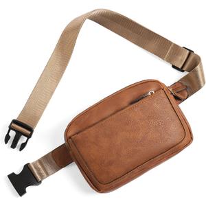Vegan Leather Belt Bag for Women Fanny Pack Crossbody with Adjustable Strap Fashion Waist Packs by Amxnx