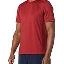 Men's Active Quick Dry Moisture Wicking Tech Stretch Lightweight Short-Sleeve T-Shirt, Burgundy, XX-Large Big