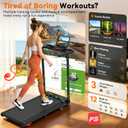 Folding Walking Pad with 10% Incline/Bluetooth Speaker, 2.5HP Treadmills for Home, Portable Walking Pad Treadmill with Handle Bar and 3 Adjustable Incline, 360lbs Capacity, Smart App