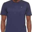 Calvin Klein Mens Light Weight Quick Dry Short Sleeve 40+ UPF Protection (Small, Navy)
