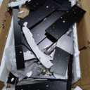 VEVOR Reception Desk, 55Inch L-Shaped Front Counter Table, Office Reception Counter with Drawer Keyboard Tray and Storage Cabinet, for Checkout, Lobby, Beauty Salon & Office, Black