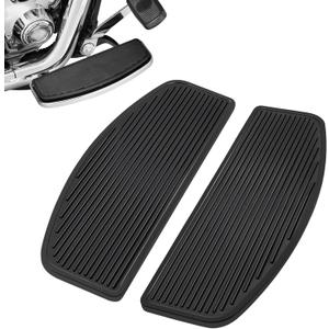 PBYMT Front Footboard Rubber Insert Rider Footboard Floorboard Foot Peg Footrest Pad Compatible for Harley Touring Softail Road King Electra Glide 1986-Later