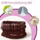 4Pcs Mulberry Silk Scrunchies Set, Silk Hair Ties Elastic for Women, Skinny Scrunchies Reduces Breakage for All Hair Types (Brown)
