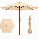 7.5ft Patio Umbrella, Outdoor Table Market Umbrella with Smooth Crank Lift, 6 Windproof Fiberglass Ribs, UPF50+ UV Protection for Deck, Pool, Garden and Backyard