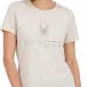 Spyder Womens Core Classic Logo Graphic Short Sleeve Tee T-Shirt, Pearl, L
