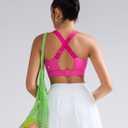 RUNNING GIRL Sports Bras for Women High Support, Adjustable Straps Hook Back Sports Bras for Women with Sewn in Pads (XL)