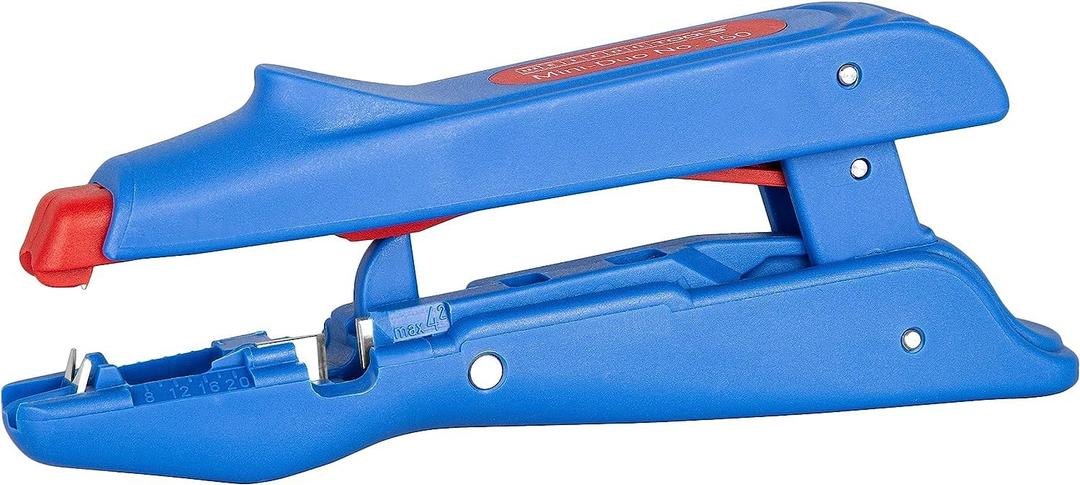 WEICON Mini-Duo No. 150 Stripper / 20-10 AWG (0.5-6 m squared)/Cable with Side Cutter/Blue red/ 6 19/64 inch (160 mm)