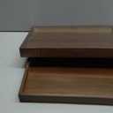 2 Pcs 17 Inch Acacia Wood Serving Trays with Handles, Large Wooden Tray Platter for Ottoman, Breakfast in Bed, Coffee Table, Decorative Rectangular Tray for Living Room Bedroom Kitchen