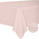 BYDOLL Table Cloth Pale Pink 60x84 Inch Tablecloth for 6 Foot Rectangle Tables Outdoor Washable Wrinkle Free and Spillproof Polyester Tablecloth for Festival Camping Picnic Party Cover