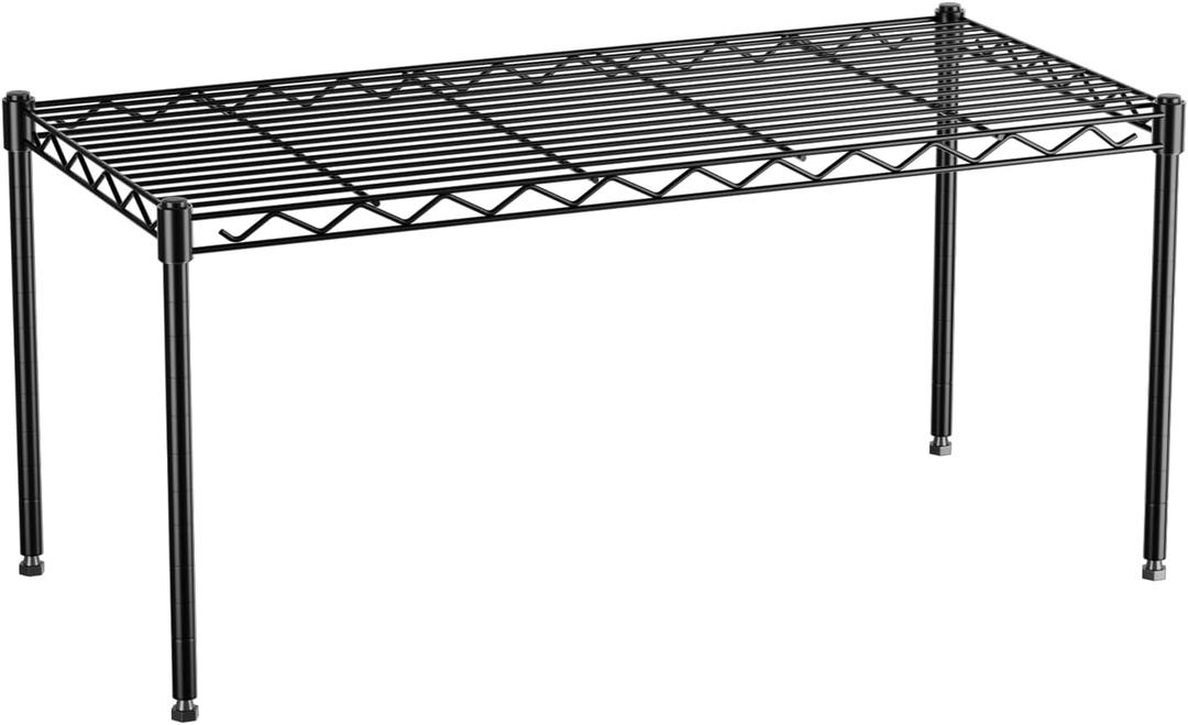 1-Tier Wire Shelf Rack,30" Wx14 Dx17 H,Single Metal Shelves Rack