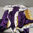 King Costume for Kids Robe Crown Scepter Set Boys Royal Prince Cape Dress Up Cosplay (Medium)