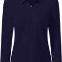 JINSHI Women's Golf Polo Shirt Long Sleeves Zip Up Sport Active Shirts Quick Dry Athletic T-Shirt Casual Tennis Tops Slim Fit Medium