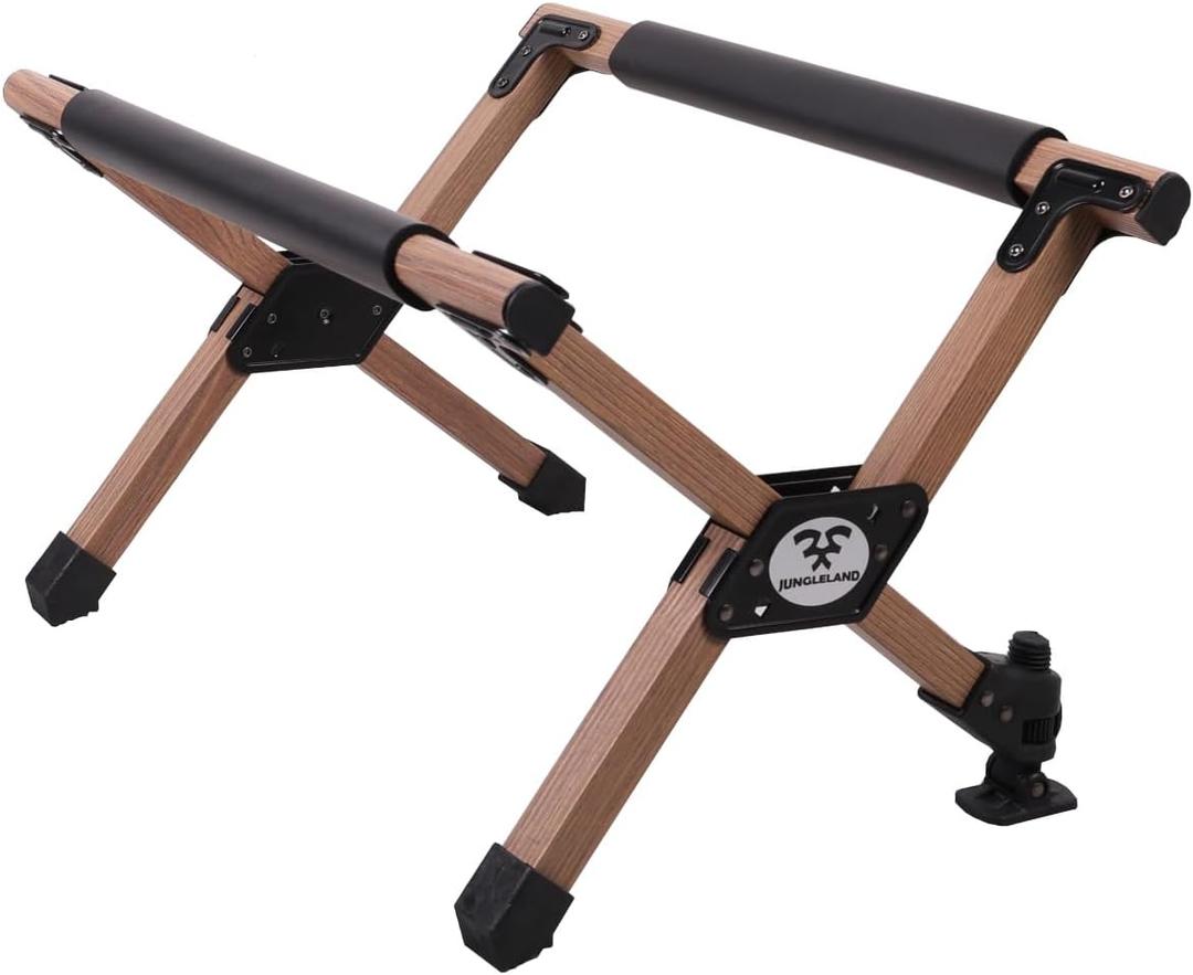 JUNGLELAND Portable Cooler Stand for Camping,Fishing,Outdoor Picnic,Light Weight Folding Frame (Wood Grain Color)