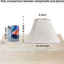 Lamp Shades Set of 2 White Lamp Shade 6x12.5x9 inches, Square Foldable Fabric Lamp Shade Handmade Table Lamp Shades