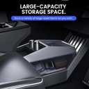 Center Console Storage Organizer Compatible with Tesla Cybertruck 2024+, Under-Screen Tray with Cup Holder, Fits Bottles, Wallet, Glasses, Phone, Charging Cables Accessory Holder