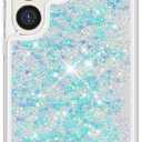Case for Samsung Galaxy S25 Ultra Case Glitter Sparkle Cute Clear Liquid Phone Case Flowing Quicksand Shockproof TPU Protective Girly Women Case for Samsung Galaxy S25 Ultra Star Blue YB