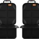 Car Seat Protector, 2Pack Seat Protector Protect Child Seats with Thickest Padding and Non-Slip Backing Mesh Pockets for Baby and Pet,Sedan SUV Truck (Black)