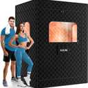 2 Person Sauna, Extra Large Sauna Box, Portable Steam Sauna Tent with 2 Steamers, 2 Folding Chair, 71x 49x 36, Black